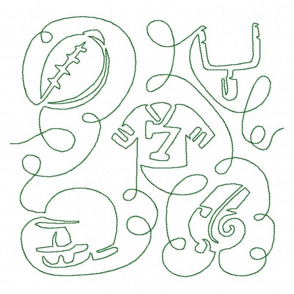Free Motion Sport Blocks 12 Machine Embroidery Designs