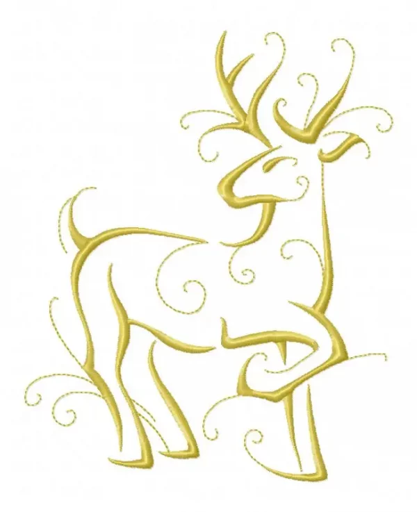 Outline Christmas Reindeers 10 Machine Embroidery Designs