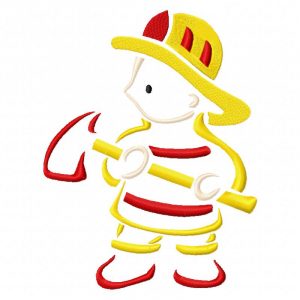 Outline Little Firefighters Set 2 10 Machine Embroidery Designs