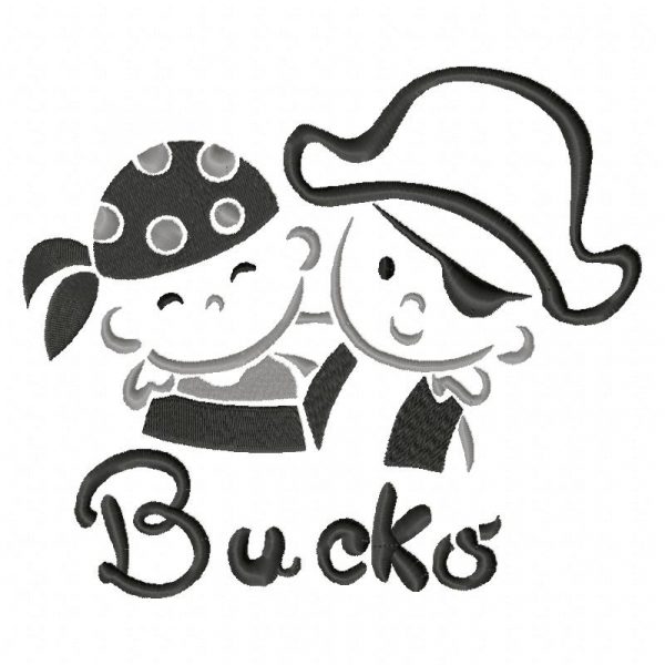 Outline Little Pirates 16 Machine Embroidery Designs