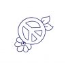 Outline Peace Signs 10 Machine Embroidery Designs - Image 10