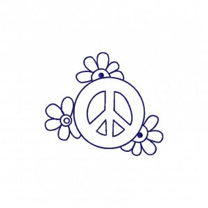 Outline Peace Signs 10 Machine Embroidery Designs