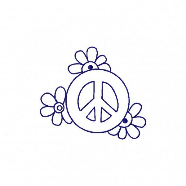 Outline Peace Signs 10 Machine Embroidery Designs