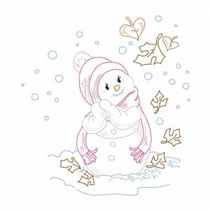 Snowmen Color Sketches 10 Machine Embroidery Designs