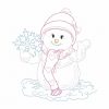 Snowmen Color Sketches 10 Machine Embroidery Designs - Image 11