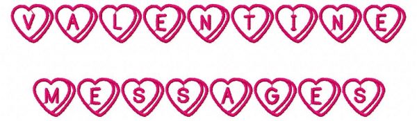 Valentine Messages Font 75 Machine Embroidery Designs